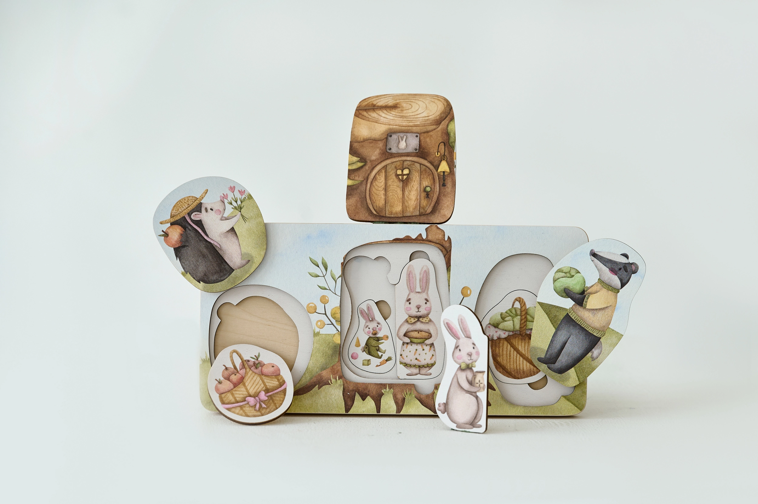 Thumbnail: Bunnies Montessori Puzzle, Educational Toy