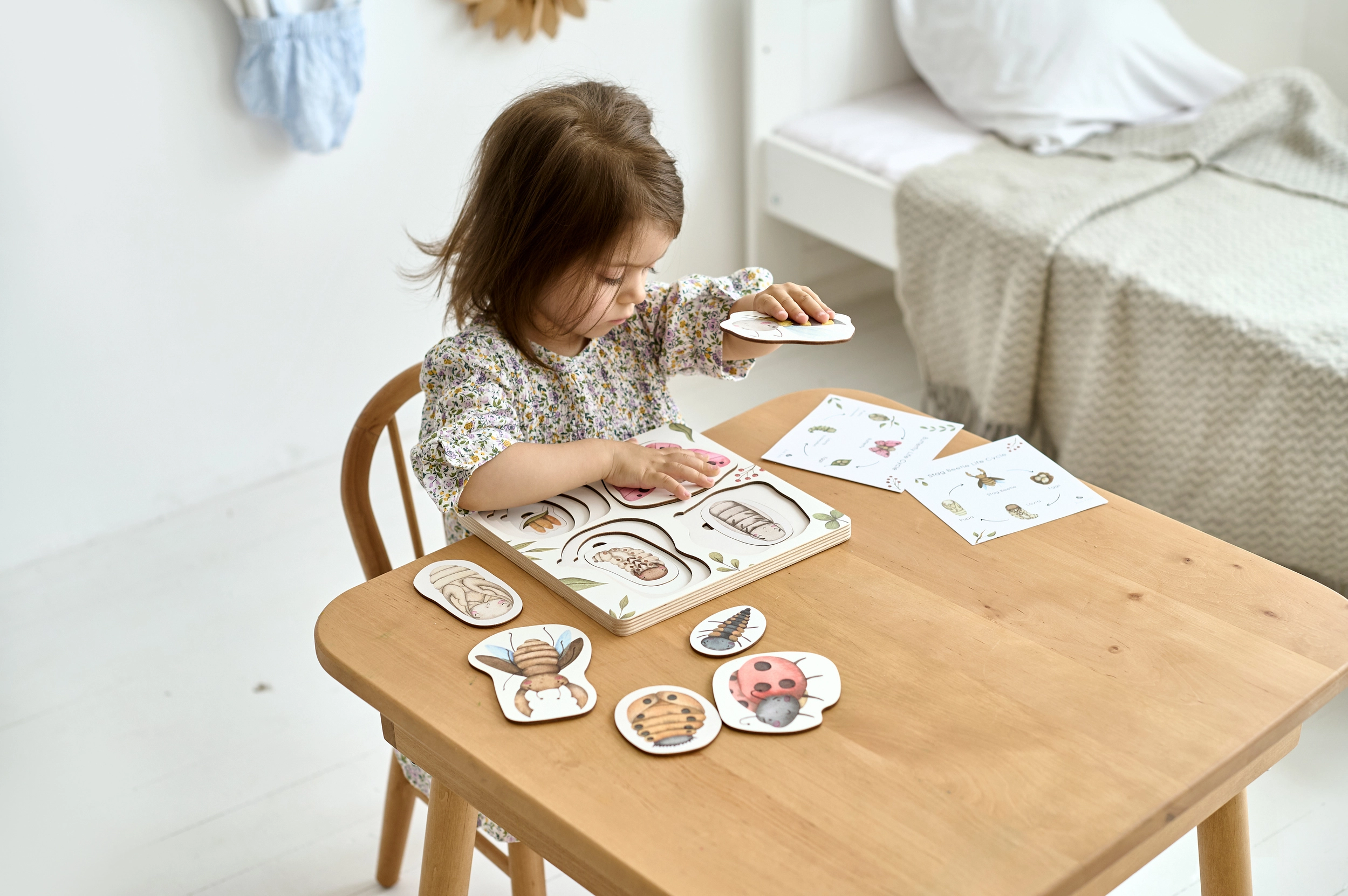 Thumbnail: Insects' Life Cycle Wooden Puzzle Montessori Educational Toy