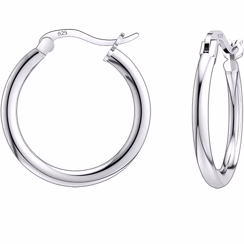 Sterling Silver 10mm French Lock Hoop Earrings