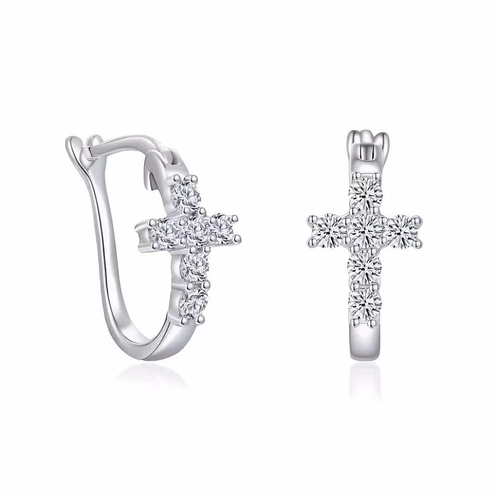Sterling Silver Cross Earrings